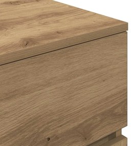 kézműves tölgy színű szerelt fa éjjeliszekrény 39x35x65 cm