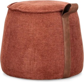 Terrakotta színű zsenília puff Anila – Bizzotto