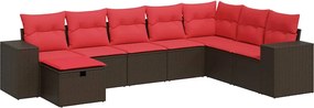 vidaXL 8 részes barna polyrattan kerti ülőgarnitúra párnákkal