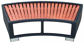 Polyrattan, fekete Spa fellépő 92x45x25 cm
