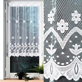 Jacquard függöny Florentyna 200x100cm egyenes virágmintás (kész) szegéllyel