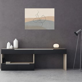 Kép - Line art csók (70x50 cm)