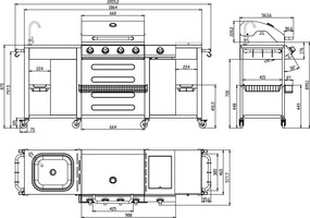 Avenberg TEXAS Nagy luxus kerti konyha gázgrillel