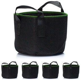Blumfeldt Textil virágcserép, 5 darabos készlet, 5 literes, gyapjú, fogantyúkkal