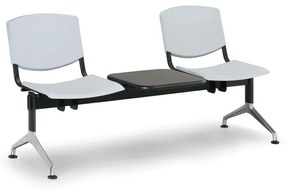 Design műanyag pad, 2 üléses + asztal, szürke