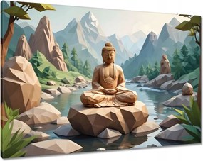 Vászonkép 100x70 Buddha origami