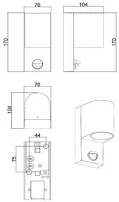 Lucide 69803/01/30 -Kültéri érzékelős lámpa ZARO 1xGU10/7W/230V IP65 fekete