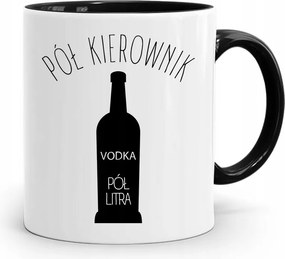 Fekete Bögre Vezetőnek Fél Vezető Fél Nyomtatott Fényképpel