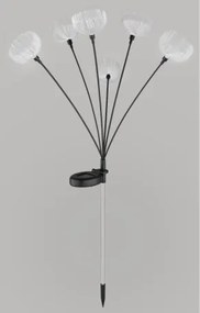 Globo 36091 Solar lámpa, rozsdamentes acél, matt fekete műanyag, átlátszó műanyag, tolókapcsoló, RGB színváltás, AA 300mAh 1.2V elemmel, IP44, M: 700 mm, tartozék: 6x RGB LED 0.1W 1.2V