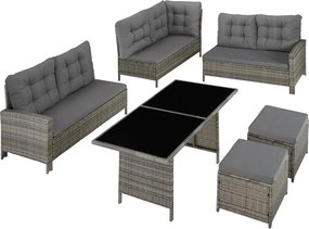 Avenberg BARLETTA Nagy luxus kerti rattan szett - szürke/sötétszürke