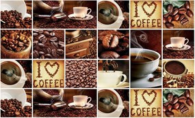 Flizelin fotótapéta Kávé aroma szemek felirat I Love Coffee 250x175 +ragasztó