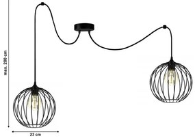 Csillár zsinóron MATT 2xE27/60W/230V pók