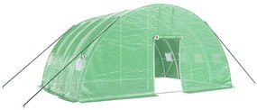 zöld acélvázas melegház 24 m² 6 x 4 x 2,85 m