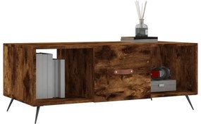 Füstös tölgy színű szerelt fa dohányzóasztal 102 x 50 x 40 cm