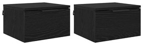 Éjjeliszekrény 2 pcs Musta tammi 34 x 30 x 20 cm Faanyag