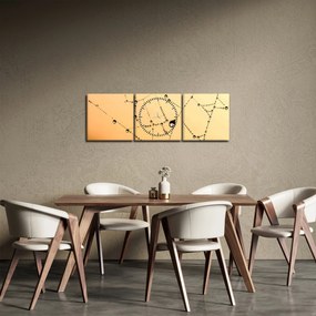 Egy harmatos pókháló képe (órával) (90x30 cm)