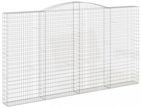 vidaXL 2 db íves horganyzott vas gabion kosár 400x30x220/240 cm