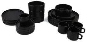 20 darabos étkészlet, fekete/kőkerámia