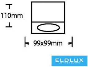 ELDLUX P34-B1 Kocka Mennyezeti Lámpa IP20