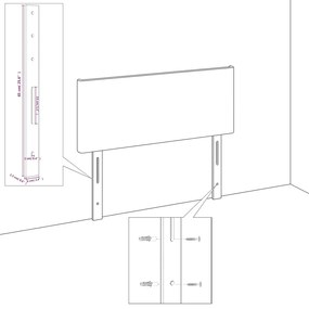 Fejtámla boxspring ágyhoz 90 cm sötétszürke