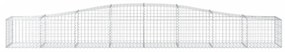 vidaXL 3 db íves horganyzott vas gabion kosár 400x50x40/60 cm