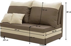 GUSTO2 Kétszemélyes kinyitható kanapé Krém