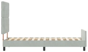 Világosszürke Bársony Ágykeret 80x200 cm