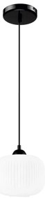 Csillár zsinóron HARMA 1xE27/15W/230V átm. 20 cm fehér/fekete