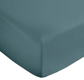 Kékeszöld gumis pamut-szatén lepedő 150x200 cm Cotton Sateen – Bianca