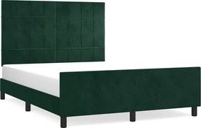 vidaXL sötétzöld bársony ágykeret matrac nélkül 140 x 190 cm