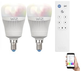 WiZ KÉSZLET 2x LED RGBW Dimmelhető izzó E27/11,5W/230V Wi-Fi + távirányító - WiZ WI0114