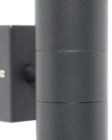 Kültéri fali lámpa sötétszürke 2 lámpás IP44 - Duo