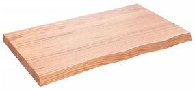 világosbarna kezelt tömör tölgyfa fali polc 100x60x(2-6) cm