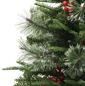 zöld PVC és PE megvilágított karácsonyfa fenyőtobozzal 150 cm