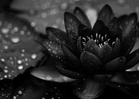 Poszter 29,7x21cm Lótusz fekete