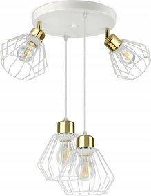 Lámpa Plafon Csillár Glamour Fehér Arany Led