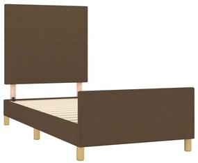 sötétbarna szövet ágykeret matrac nélkül 80x200 cm