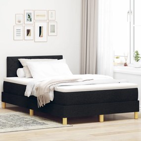 Box Spring Ágy Matrac és LED Fekete 120x200 cm Szövet