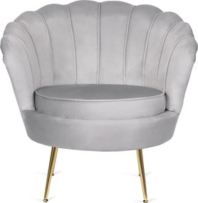 Fotel lábtartóval, szürke színben, velúr kárpittal GRAND