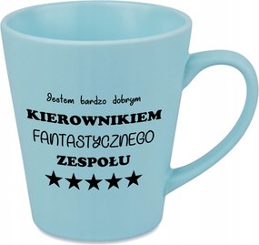 Latte bögre matt kék 300ml vicces kütyü Ajándék Csapatvezető
