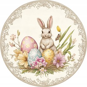 Kerámia poháralátétek x4 Húsvéti dekoráció Nyuszi húsvéti tojásokkal