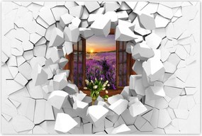 Poszterek 60x40 Kilátás az ablakból a levendulára