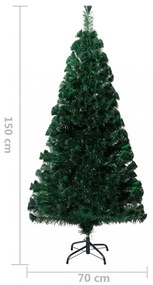 zöld száloptikás műkarácsonyfa állvánnyal 150 cm