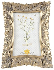 Arany színű leveles vintage képkeret 10x15 cm
