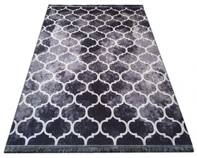 Fekete csúszásgátló szőnyeg díszekkel Szélesség: 180 cm | Hossz: 280 cm