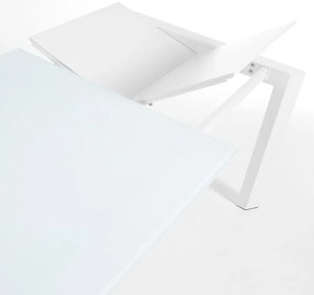 Bővíthető étkezőasztal üveg asztallappal, hosszabbító asztallappal 80x120 cm Axis – Kave Home