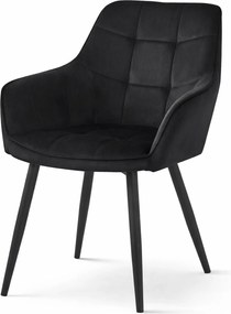 Étkezőfotel VARSI VELVET fekete lábakkal, fekete