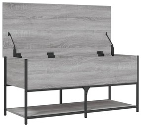 szürke sonoma színű szerelt fa tárolópad 100 x 42,5 x 47 cm