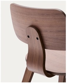 Sötétbarna étkezőszék diófa dekorral Gena – Kave Home