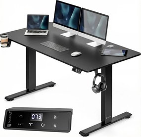 Deuba Magasságban állítható asztal 120x60x117 cm - fekete